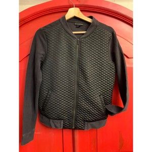 Metaphor Black Quilted Front Zip Up Jacket Great For Fall Size Med M